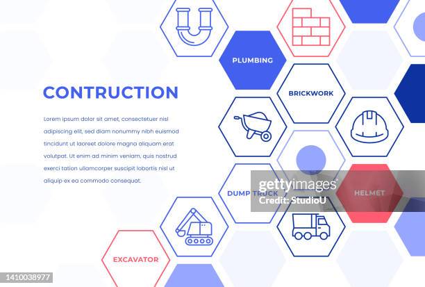 construction web banner concepts - plumber tools background stock illustrations