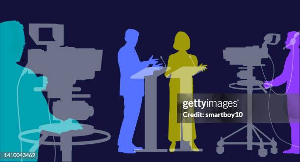 tv election debate - political leaders vote in the eu referendum stock illustrations