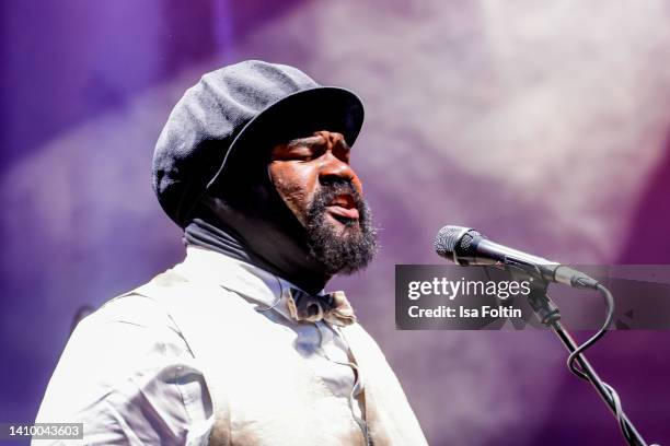 Gregory Porter performs live on stage at the Thurn & Taxis Castle Festival on July 20, 2022 in Regensburg, Germany.