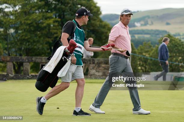 Stephen Ames of Canada in action during Day One of The Senior Open Presented by Rolex at The King's Course, Gleneagles on July 21, 2022 in...