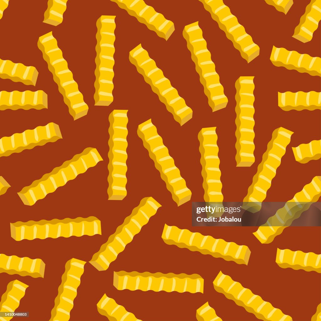 Seamless Background of Appetizing French Fries