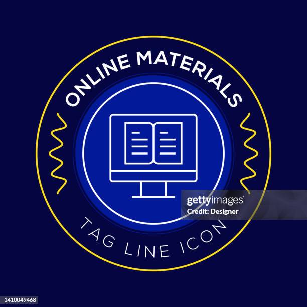 online educational materials circle badge, modern logo vector icon design line style - learning logo stock illustrations