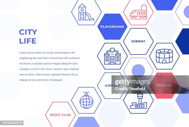 city life web banner concepts - playground background stock illustrations