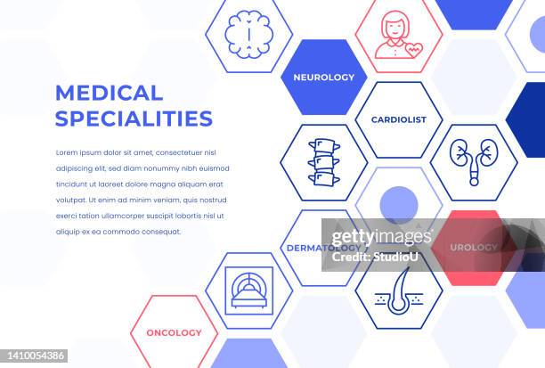 medical specialities web banner concepts - oncology abstract stock illustrations