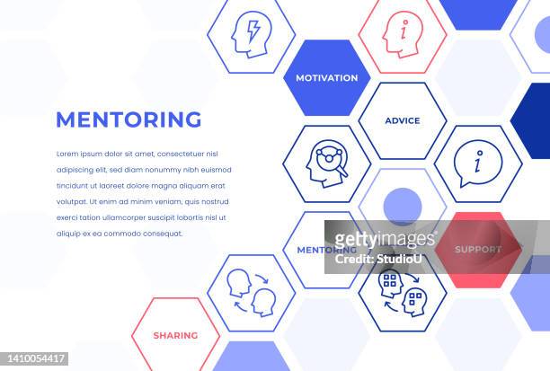 mentoring web banner concepts - learning objectives stock illustrations
