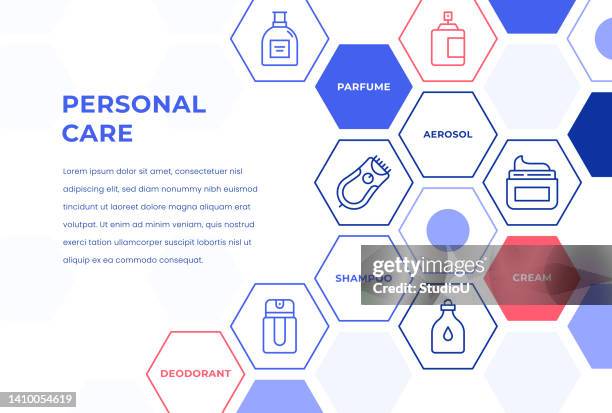 personal care web banner concepts - makeup table stock illustrations