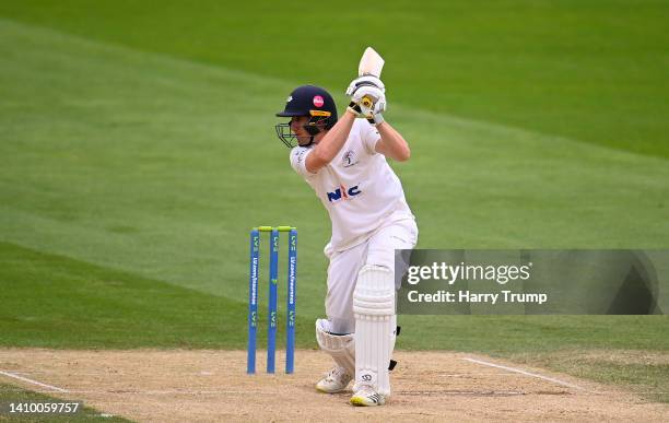 Tom Kohler-Cadmore of Yorkshire plays a shot during Day Three of the LV= Insurance County Championship match between Somerset and Yorkshire at The...