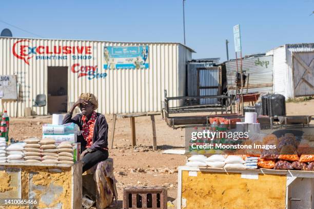 street market at katutura township near windhoek in khomas region, namibia - township stock pictures, royalty-free photos & images