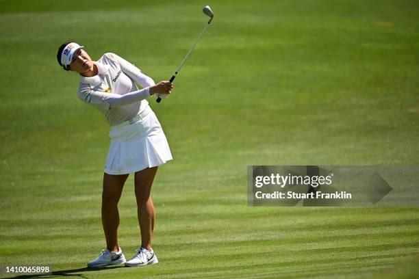 In Gee Chun of South Korea plays their second shot on the 9th hole on day one of The Amundi Evian Championship at Evian Resort Golf Club on July 21,...