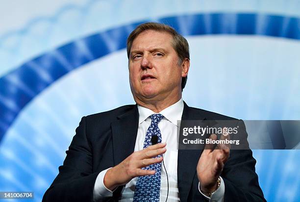 Eric Spiegel, president and chief executive officer of Siemens Corp., speaks at the 2012 CERAWEEK conference in Houston, Texas, U.S., on Thursday,...