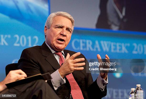 Philip Lader, chairman of WPP Plc, speaks at the 2012 CERAWEEK conference in Houston, Texas, U.S., on Friday, March 9, 2012. CERAWEEK, a gathering of...