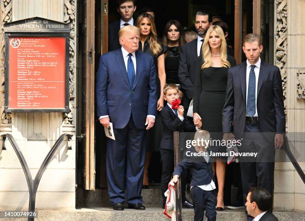 Barron Trump, former U.S. President Donald Trump, former U.S. First Lady Melania Trump, Kimberly Guilfoyle, Theo Kushner, Donald Trump Jr., Ivanka...