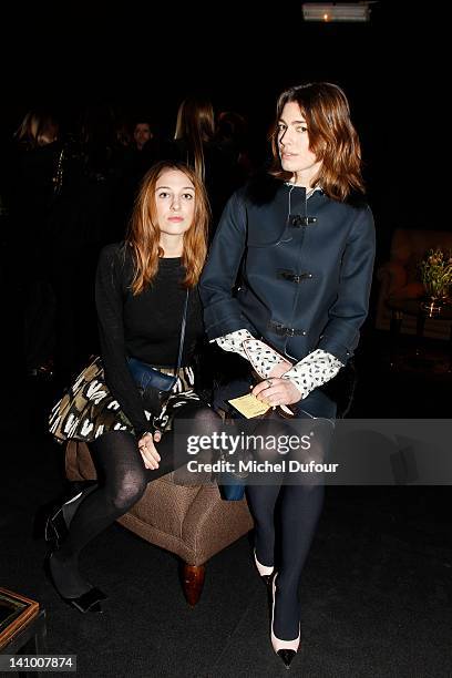 Antonine Peduzzi and Luisa Orsini attend the Louis Vuitton Ready-To-Wear Fall/Winter 2012 show as part of Paris Fashion Week on March 7, 2012 in...