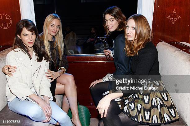 Caroline Sieber, Virginie Courtin, Luisa Orsini and Antonine Pedduzzi attend the Louis Vuitton Ready-To-Wear Fall/Winter 2012 show as part of Paris...