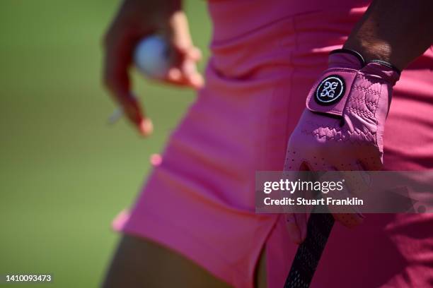 Detail view of the gloves of Ryann O'Toole of The United States on day one of The Amundi Evian Championship at Evian Resort Golf Club on July 21,...