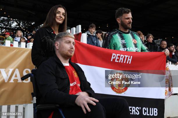 Danny Hodgson look on during a Manchester United training session at the WACA on July 21, 2022 in Perth, Australia.