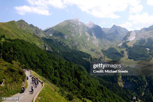 Wout Van Aert of Belgium and Team Jumbo - Visma - Green Points Jersey, Daniel Felipe Martinez Poveda of Colombia and Team INEOS Grenadiers, Thibaut...