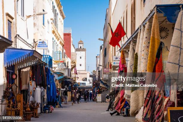 in the streets of the medina, essaouira, morocco - moroccan culture stock pictures, royalty-free photos & images