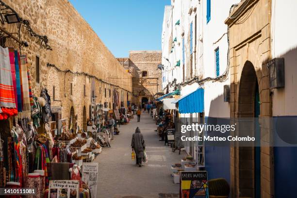 in the streets of the old town, essaouira, morocco - north african culture stock pictures, royalty-free photos & images