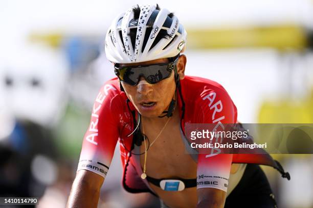 Nairo Alexander Quintana Rojas of Colombia and Team Arkéa - Samsic crosses the finish line during the 109th Tour de France 2022, Stage 18 a 143,2km...