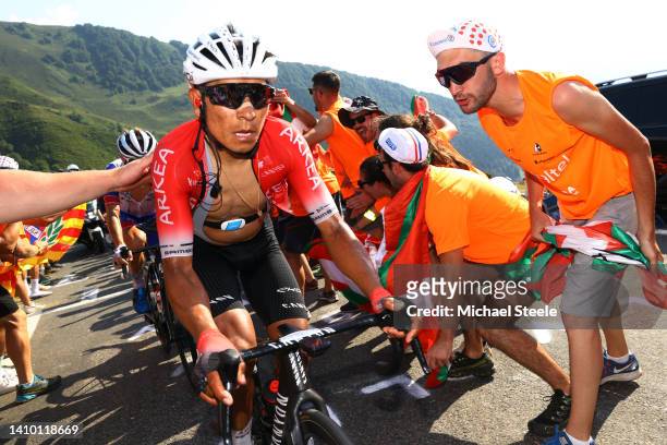 Nairo Alexander Quintana Rojas of Colombia and Team Arkéa - Samsic competes while fans cheer during the 109th Tour de France 2022, Stage 18 a 143,2km...