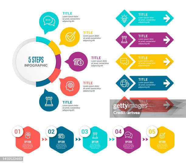 set of infographic elements - four steps stock illustrations