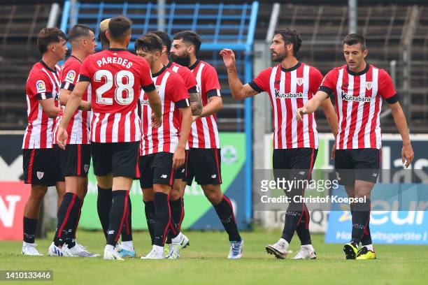 Raul Garcia Escudero of Bilbao celebrates his first goal and 1-1 during the pre-season friendly match between Athletic Club and VfL Bochum at...