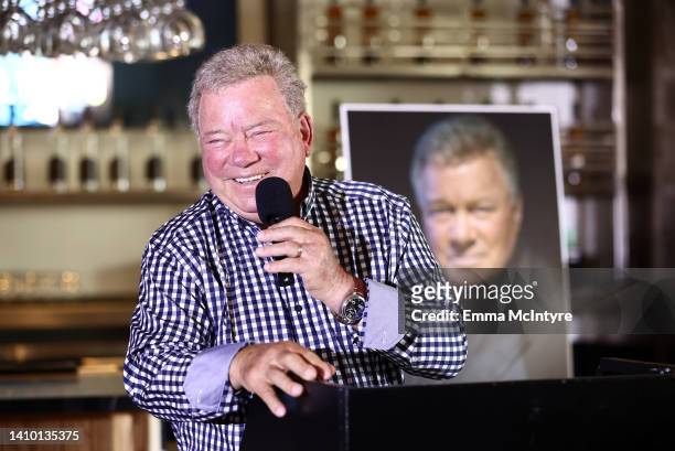 William Shatner attends the William Shatner handprint ceremony hosted by Legion M during 2022 Comic-Con International: San Diego at Theatre Box on...