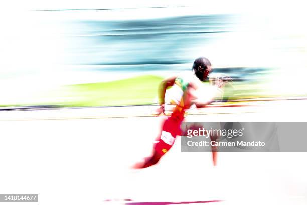 Kirani James of Team Grenada competes in the Men's 400m heats on day four of the World Athletics Championships Oregon22 at Hayward Field on July 18,...