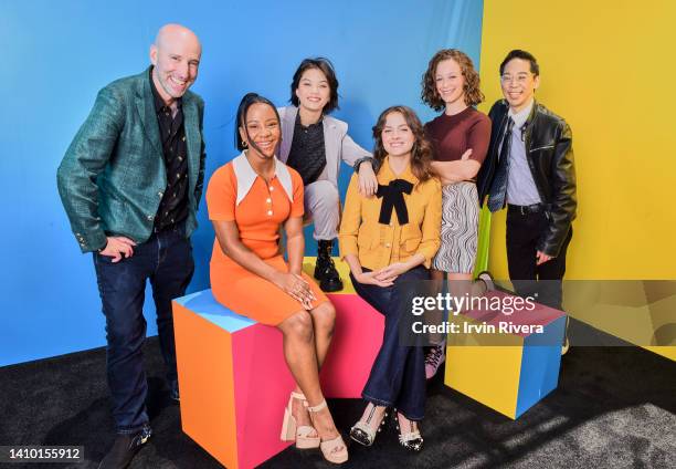 Brian K. Vaughan, Camryn Jones, Riley Lai Nelet, Fina Strazza, Sofia Rosinsky, and Cliff Chiang visit the #IMDboat official portrait studio at San...