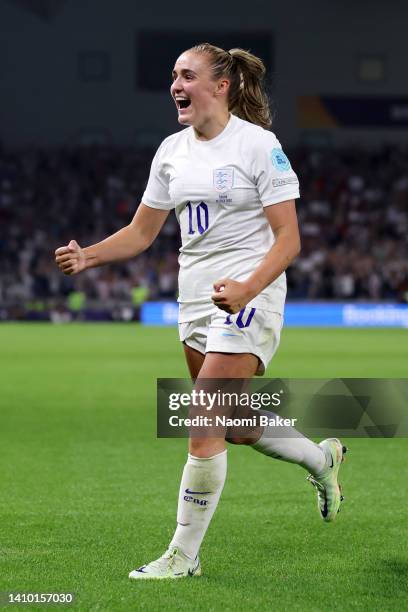 Georgia Stanway of England celebrates after scoring her sides second goal during the UEFA Women's Euro England 2022 Quarter Final match between...