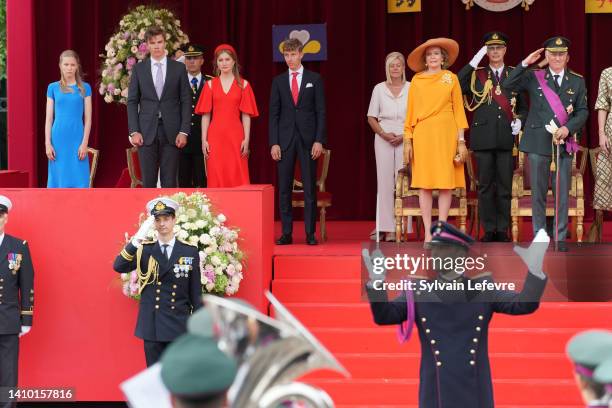 Princess Eléonore of Belgium, Prince Gabriel of Belgium, Crown Princess Elisabeth of Belgium, Prince Emmanuel of Belgium, Queen Mathilde of Belgium...