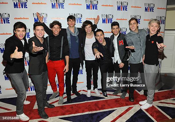 Big Time Rush and British pop group One Direction attend Nickelodeon Hosts Orange Carpet Premiere for original TV movie "Big Time Movie" starring Big...