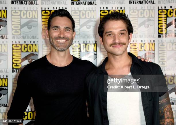 Tyler Hoechlin and Tyler Posey attend the "Teen Wolf: The Movie" panel during 2022 Comic-Con International: San Diego at San Diego Convention Center...