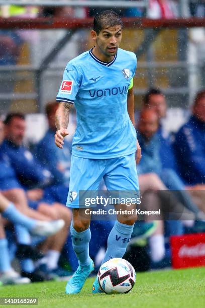 Cristian Gamboa of Bochum runs with the ball during the pre-season friendly match between Athletic Club and VfL Bochum at Ohlendorf Stadion im...