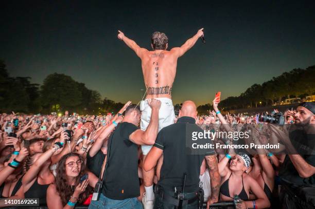 Blanco performs at Lucca Summer Festival on July 21, 2022 in Lucca, Italy.