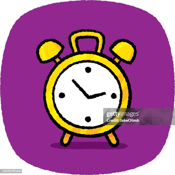 ilustraciones, imágenes clip art, dibujos animados e iconos de stock de reloj doodle 7 - alarm clock