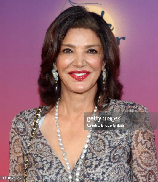 Shohreh Aghdashloo poses at the opening night of the new play "The Kite Runner" on Broadway at The Hayes Theater on July 21, 2022 in New York City.