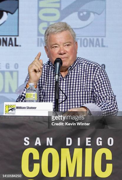 William Shatner speaks onstage at the "Shatner on Shatner" panel during 2022 Comic-Con International: San Diego at San Diego Convention Center on...