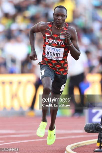 Emmanuel Kipkurui Korir of Team Kenya competes in the Men's 800m Semi-Final on day seven of the World Athletics Championships Oregon22 at Hayward...