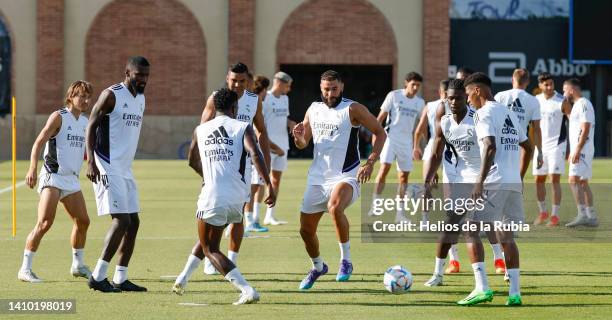 Real Madrid squad trains at UCLA Campus on July 21, 2022 in Los Angeles, California.