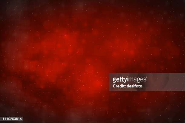stockillustraties, clipart, cartoons en iconen met horizontal red vector christmas backgrounds with messy pattern of bright light of stars like glitter all over with glittering shining dots - rode achtergrond