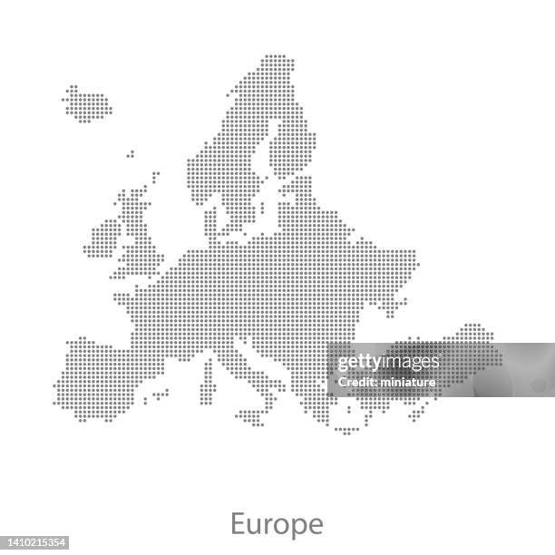 europe map - dotted slovenia stock illustrations