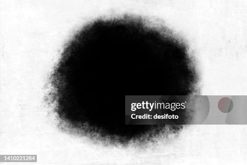 Horizontal empty blank wispy rustic artistic grunge textured painted wall black and white background with one smoky soft blotched circle or hole in the middle Horizontal empty blank wispy rustic artistic grunge textured painted wall black and white background with one smoky soft blotched circle or hole in the middle