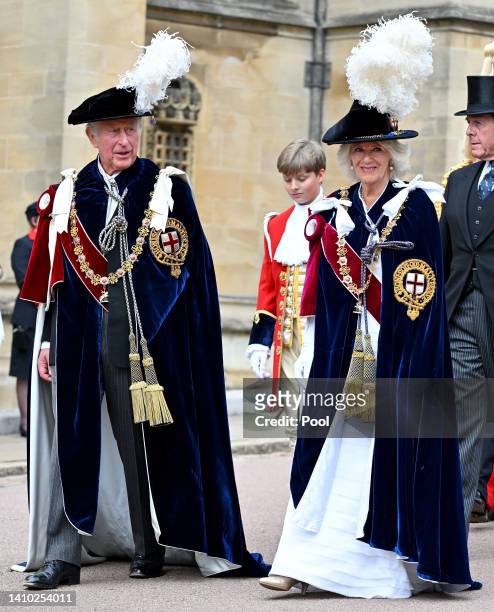 Prince Charles, Prince of Wales and Camilla, Duchess of Cornwall attend The Order of The Garter service at St George's Chapel, Windsor Castle on June...