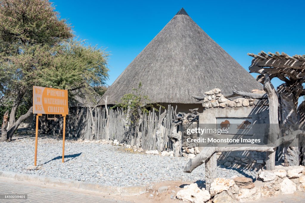 Premier Waterhole Chalets at Okaukuejo Camp in Etosha National Park in Kunene Region, Namibia