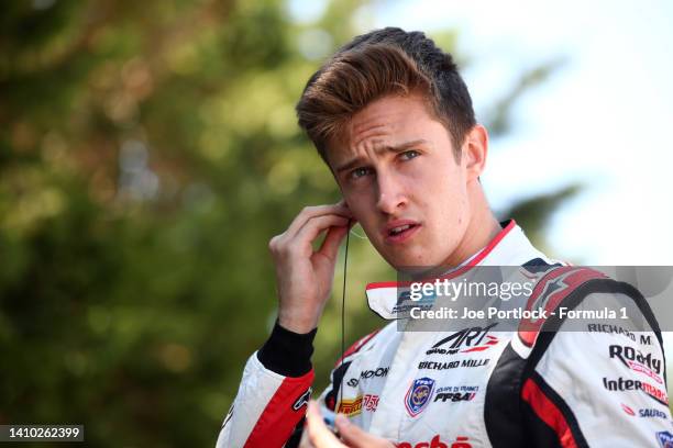 Theo Pourchaire of France and ART Grand Prix prepares to drive during practice ahead of Round 9:Le Castellet of the Formula 2 Championship at Circuit...