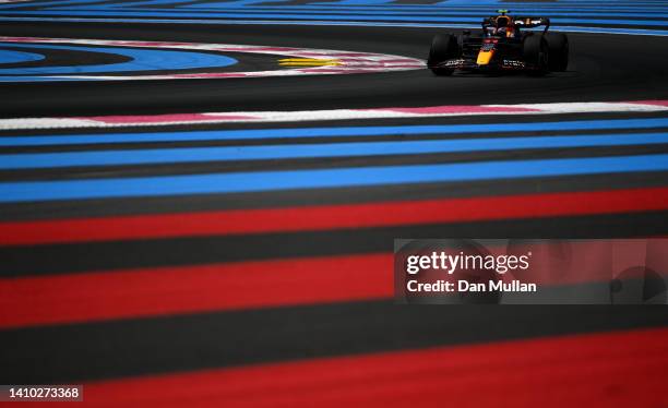 Sergio Perez of Mexico driving the Oracle Red Bull Racing RB18 on track during practice ahead of the F1 Grand Prix of France at Circuit Paul Ricard...