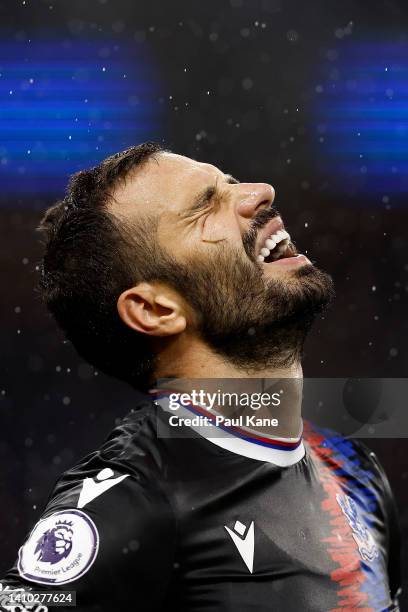 Luka Milivojevic of Crystal Palace reacts after the full time whistle during the pre-season friendly match between Leeds United and Crystal Palace at...