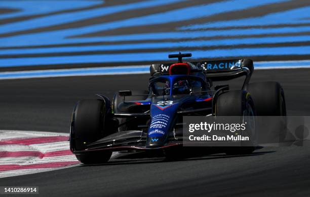 Alexander Albon of Thailand driving the Williams FW44 Mercedes on track during practice ahead of the F1 Grand Prix of France at Circuit Paul Ricard...